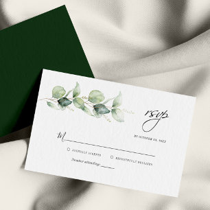 Modern Eucalyptus Greenery  Wedding RSVP Card
