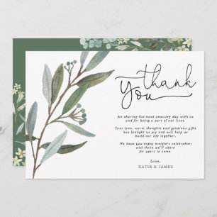 Modern Eucalyptus Greenery Wedding Thank You Card