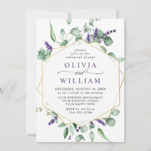 Modern Eucalyptus Lavender REHEARSAL DINNER Invitation