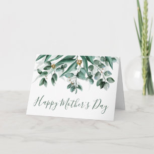 Modern Eucalyptus Leaf Foliage Mother's Day Card