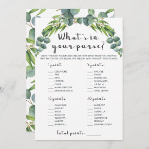 Modern Eucalyptus Leaves Bridal Shower Game