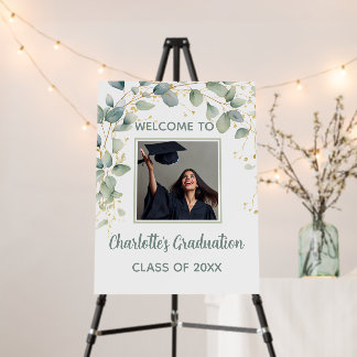 Modern Eucalyptus Minimalist Grad Party Foam Board