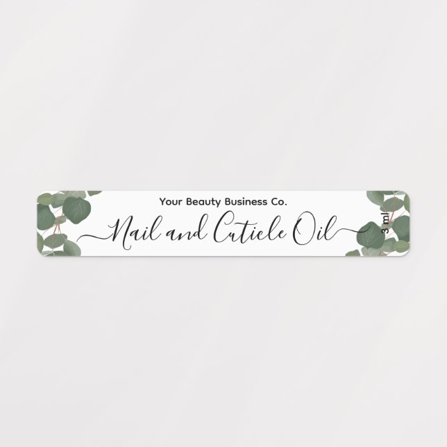 Modern Eucalyptus Nail Cuticle Oil Custom Product Labels (Design 1)