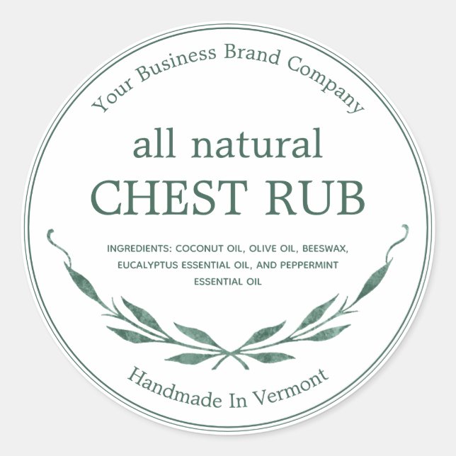 Modern Eucalyptus Rub Salve Ointment Label (Front)