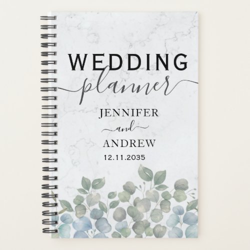 Modern Eucalyptus Sage Green Wedding Planner