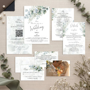 Modern Eucalyptus Watercolor Wedding Invitation
