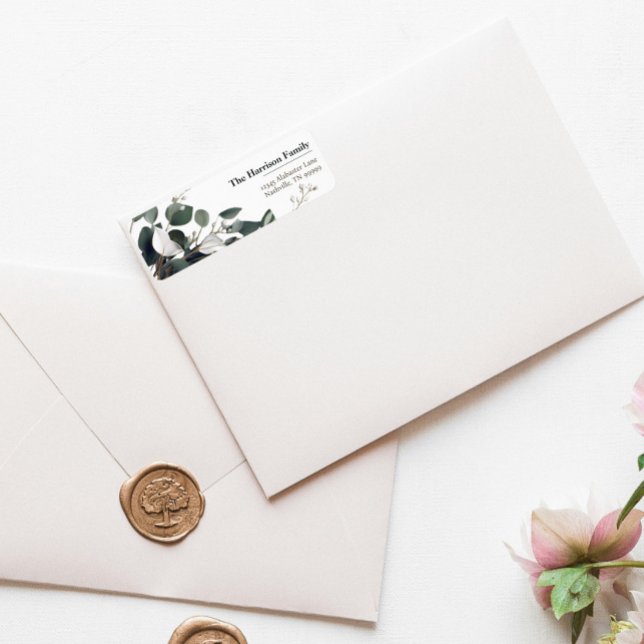 Modern Eucalyptus Wedding Address Label (Modern Eucalyptus Wedding Return Address Label)