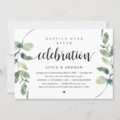 Modern Eucalyptus, Wedding Elopement Celebration Invitation (Front)