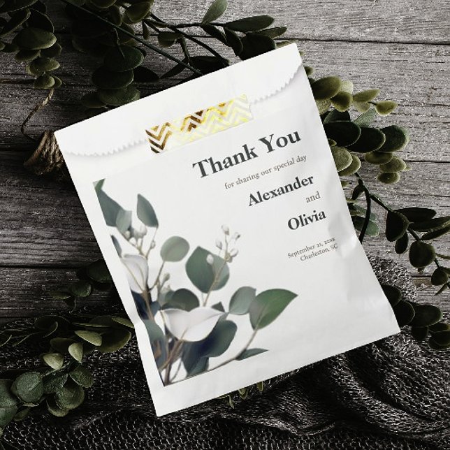 Modern Eucalyptus Wedding Favor Bag (Modern Eucalyptus Wedding Favor Bag)