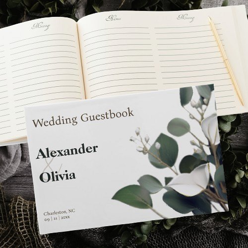 Modern Eucalyptus Wedding Guest Book