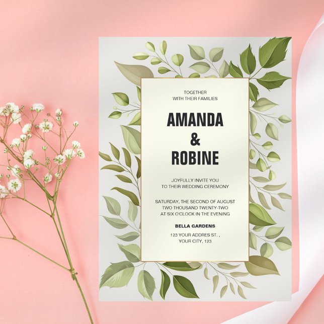 Modern Eucalyptus Wedding Invitation (Creator Uploaded)