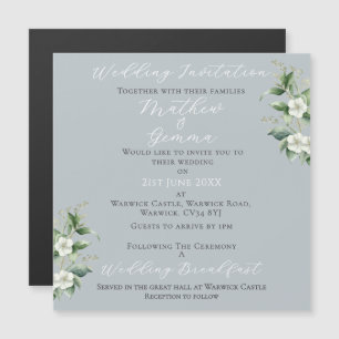 Modern Eucalyptus Wedding Magnetic Invitation