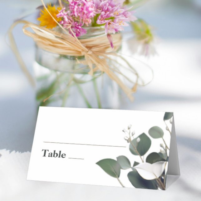 Modern Eucalyptus Wedding Place Card (Modern Eucalyptus Wedding Place Card)