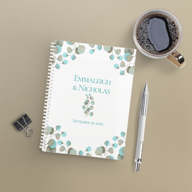 Modern Eucalyptus Wedding | Rustic Teal Planner (Creator Uploaded)