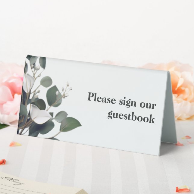 Modern Eucalyptus Wedding Table Tent (In SItu (Wedding))