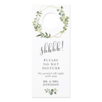 Modern Eucalyptus Wedding Welcome Do Not Disturb Door Hanger Modern Eucalyptus Wedding Welcome Do Not Disturb Door Hanger