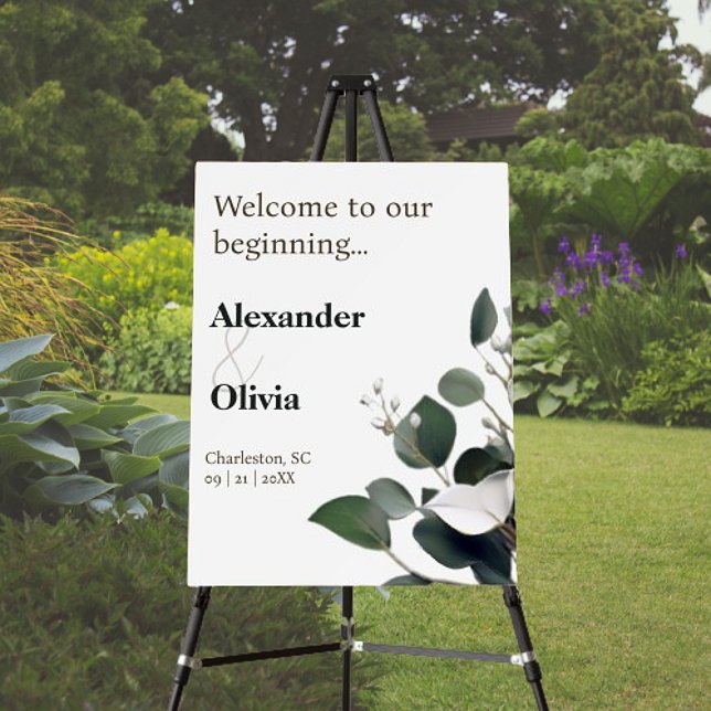 Modern Eucalyptus Wedding Welcome Foam Board (Modern Eucalyptus Wedding Welcome Foam Board)