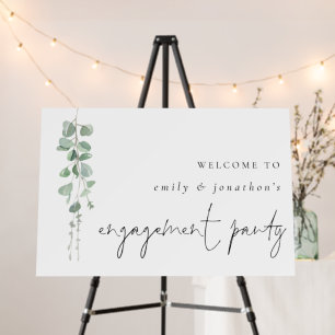 Modern Eucalyptus Welcome Engagement Party Foam Board