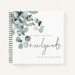 Modern Eucalyptus Wishes for Newlyweds Guest Book