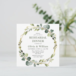 Modern Eucalyptus Wreath Frame REHEARSAL DINNER Invitation