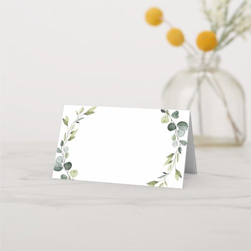 Modern Eucalyptus Wreath Frame Wedding Table Boho Place Card