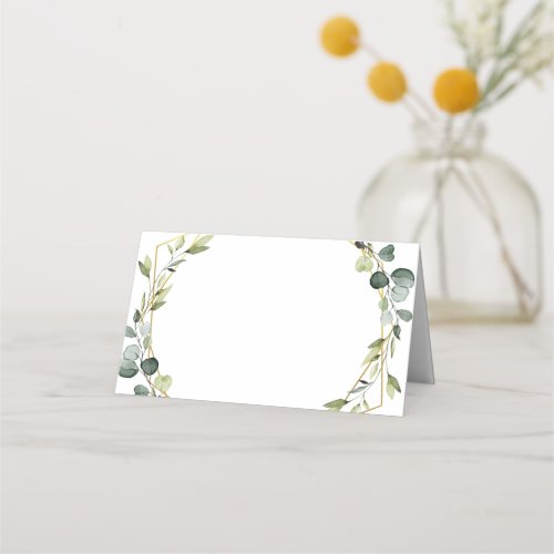 Modern Eucalyptus Wreath Frame Wedding Table Place Card