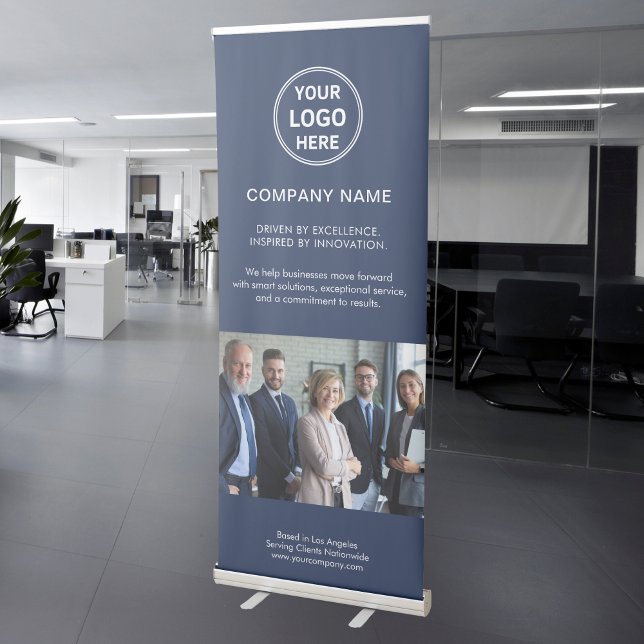 Modern Event Logo Photo Corporate Business Navy  Retractable Banner (Modern Event Logo Photo Corporate Business Navy Retractable Banner)
