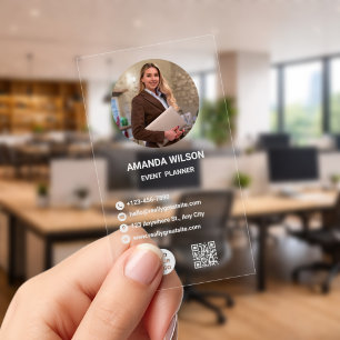 Modern Event Planner Clear Business Cards