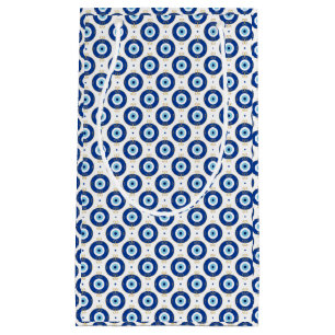 Modern Evil Eye Pattern Blue & Gold Protection Small Gift Bag