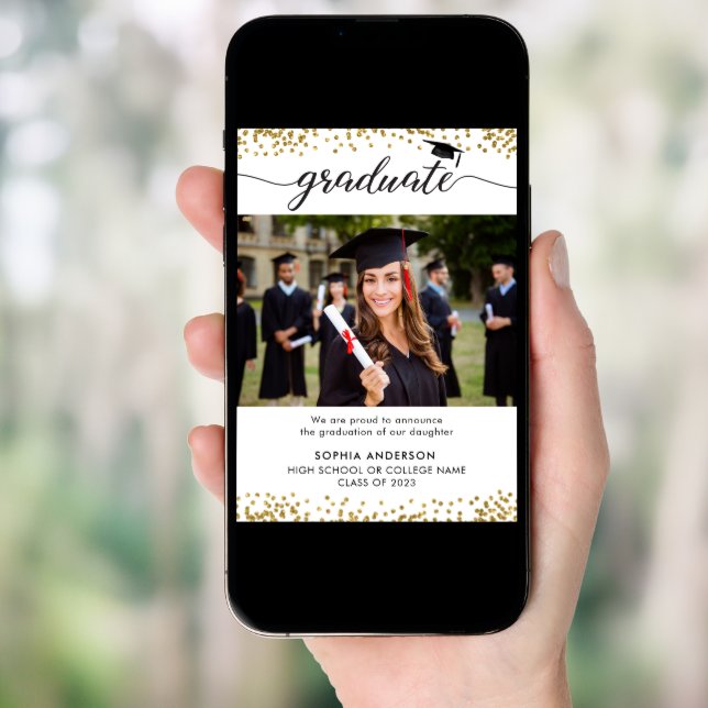 Modern Evite Graduation Announcement (Front Digital)