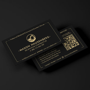 Modern Excavation Contractor Heavy Operator Black  Business Card
