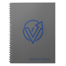 Modern Executive Charcoal Grey Notebook Cobalt 