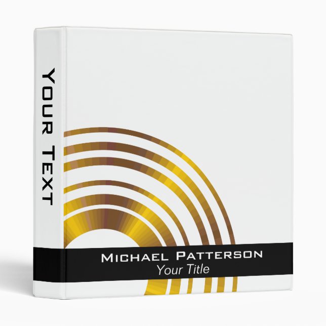 Modern Executive Circles Professional Personalized 3 Ring Binder (Front/Spine)