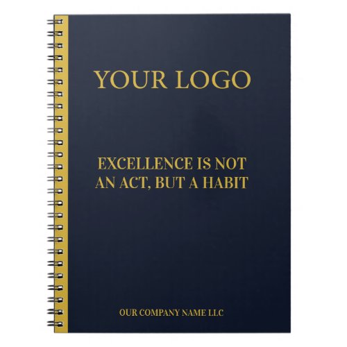 Modern Executive Navy Blue & Gold Corporate Notebo Notebook