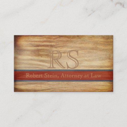 Modern Executive Wood Grain Grunge Monogram Business Card Templates