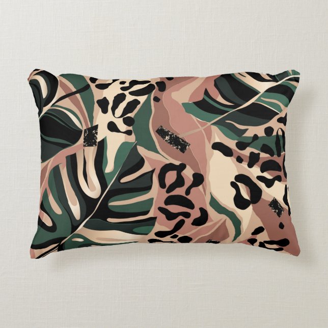 Modern exotic pattern with leopard skin. Creative  Accent Pillow (Front)