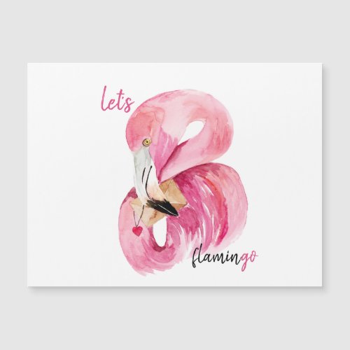 Modern Exotic Pink Lets Flamingo Watercolor 