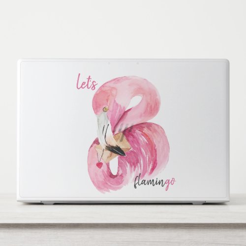 Modern Exotic Pink Lets Flamingo Watercolor  HP Laptop Skin