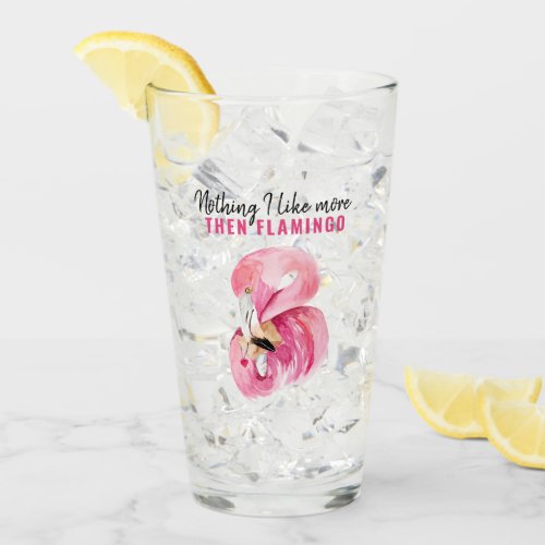 Modern Exotic Pink Watercolor Flamingo Gift Glass