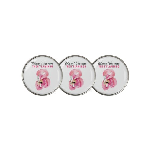 Modern Exotic Pink Watercolor Flamingo Gift Golf Ball Marker