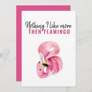 Modern Exotic Pink Watercolor Flamingo Gift Holiday Card