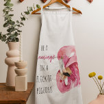 Modern Exotic Pink Watercolor Flamingo With Quote Apron<br><div class="desc">Modern Exotic Pink Watercolor Flamingo With Quote</div>