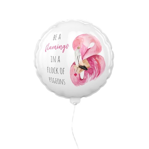 Modern Exotic Pink Watercolor Flamingo With Quote Balloon