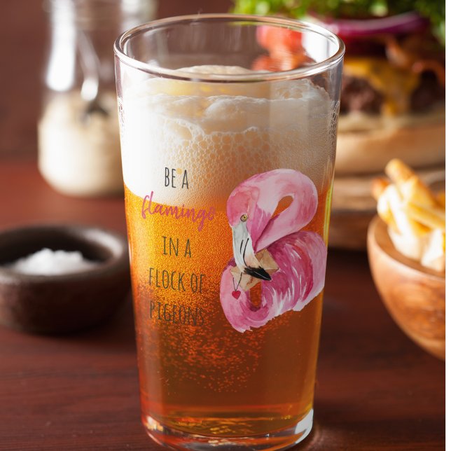 Modern Exotic Pink Watercolor Flamingo With Quote Glass (Creator Uploaded)