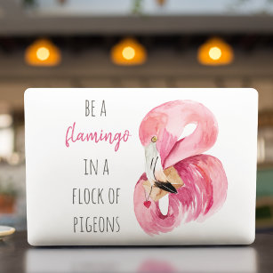 Modern Exotic Pink Watercolor Flamingo With Quote HP Laptop Skin