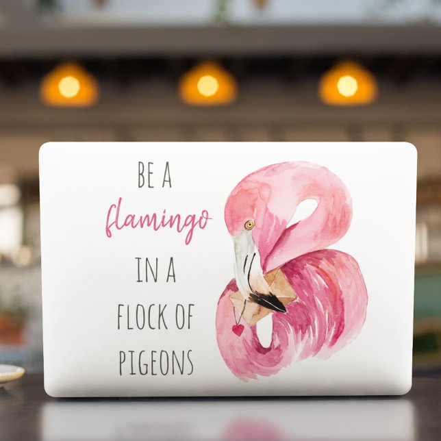 Modern Exotic Pink Watercolor Flamingo With Quote HP Laptop Skin (Creator Uploaded)
