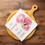 Modern Exotic Pink Watercolor Flamingo With Quote Kitchen Towel<br><div class="desc">Modern Exotic Pink Watercolor Flamingo With Quote</div>