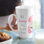 Modern Exotic Pink Watercolor Flamingo With Quote Latte Mug<br><div class="desc">Modern Exotic Pink Watercolor Flamingo With Quote</div>