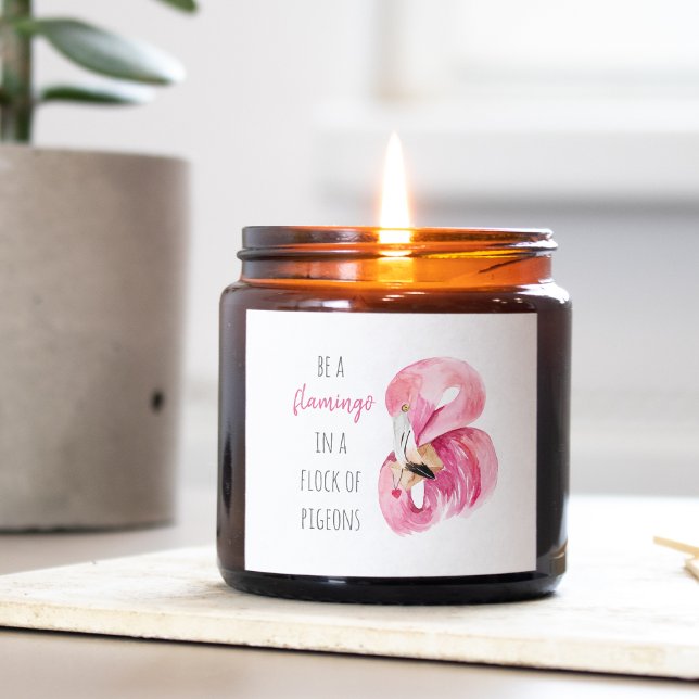 Modern Exotic Pink Watercolor Flamingo With Quote Square Sticker (Creator Uploaded)