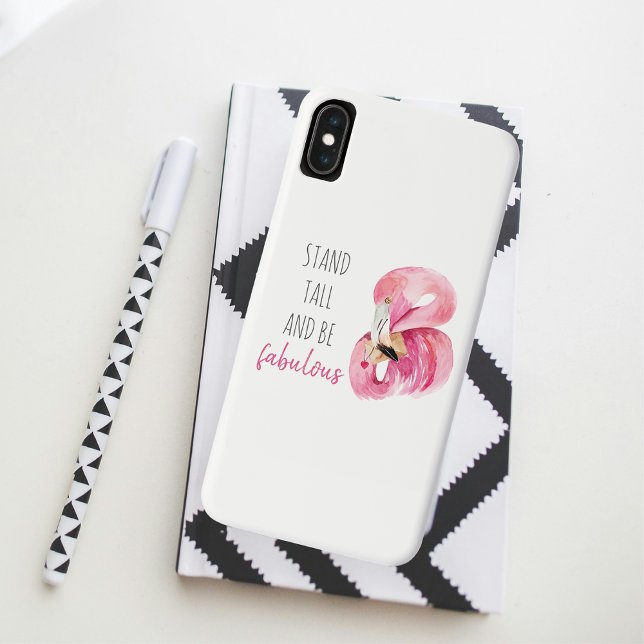 Modern Exotic Stand Tall And BE Fabulous Flamingo Case-Mate iPhone Case (Creator Uploaded)